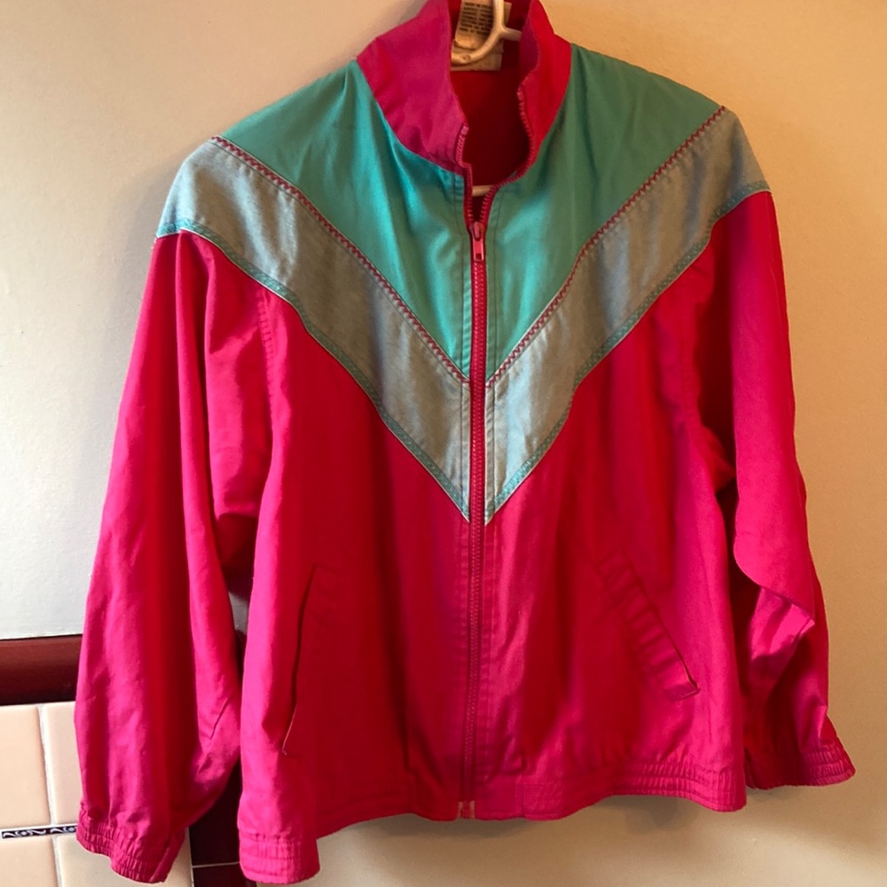 Vintage hot pink windbreaker